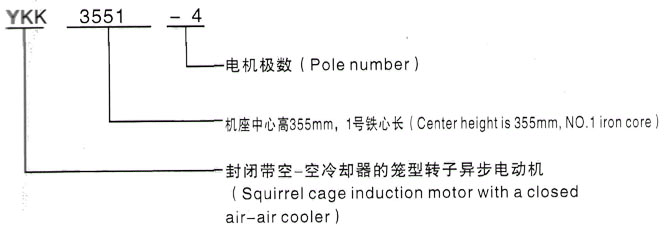 YKK系列(H355-1000)高压YE5-4001-6三相异步电机西安泰富西玛电机型号说明